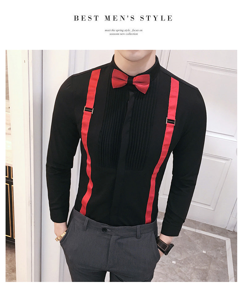 Men’s Autumn Pull Strap Formal Shirt