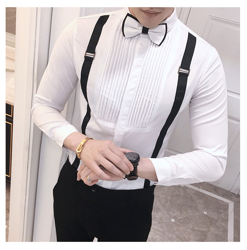 Men’s Autumn Pull Strap Formal Shirt