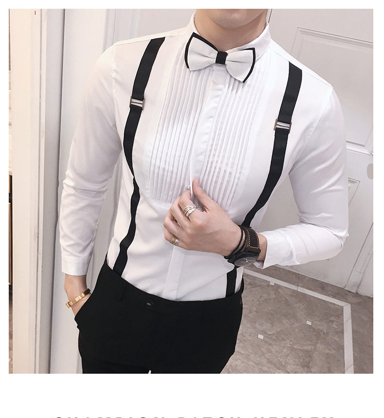 Men’s Autumn Pull Strap Formal Shirt