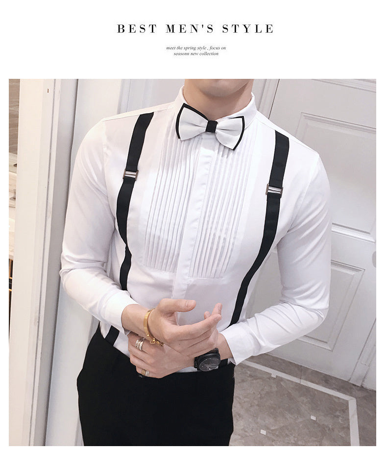 Men’s Autumn Pull Strap Formal Shirt