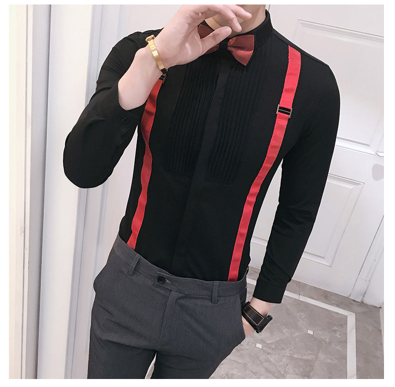 Men’s Autumn Pull Strap Formal Shirt