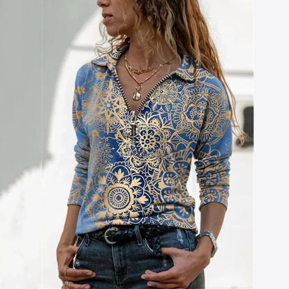 Women’s Casual Printed Slim Long Sleeve T-Shirt