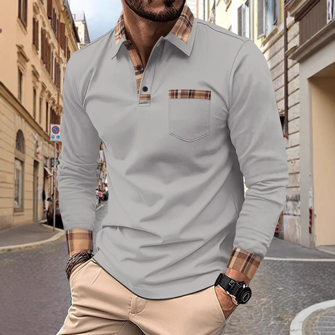 Men’s Casual Solid Color Sports Polo Shirt