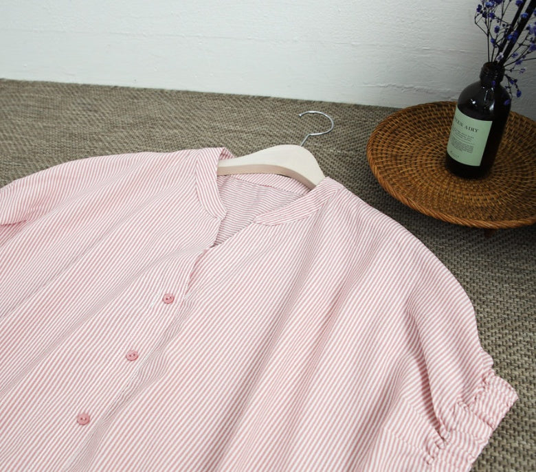 Women’s Loose Striped Raglan Sleeve Blouse