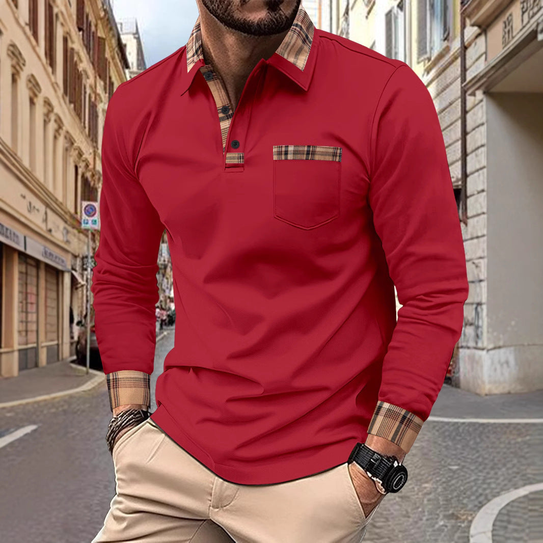 Men’s Casual Solid Color Sports Polo Shirt