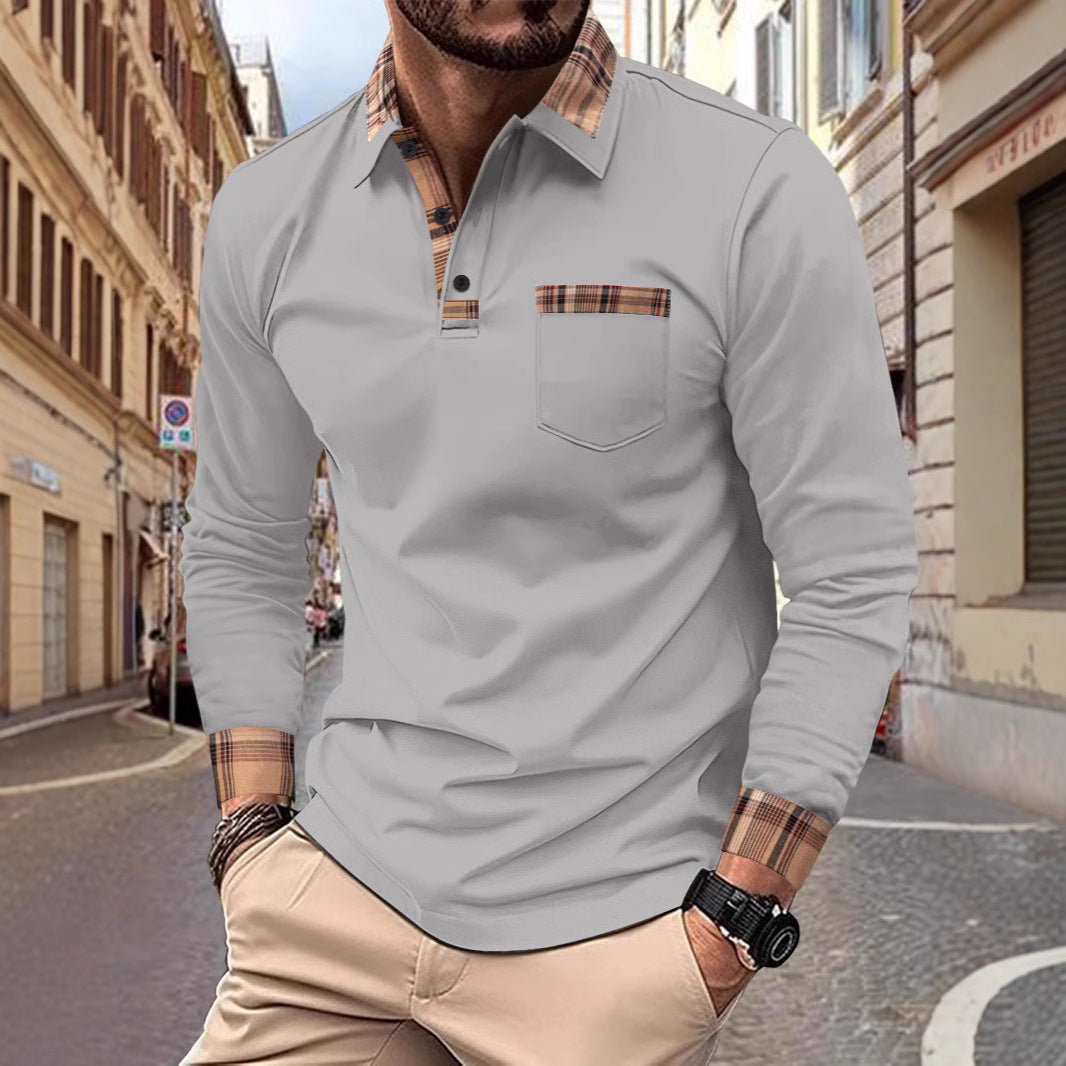 Men’s Casual Solid Color Sports Polo Shirt