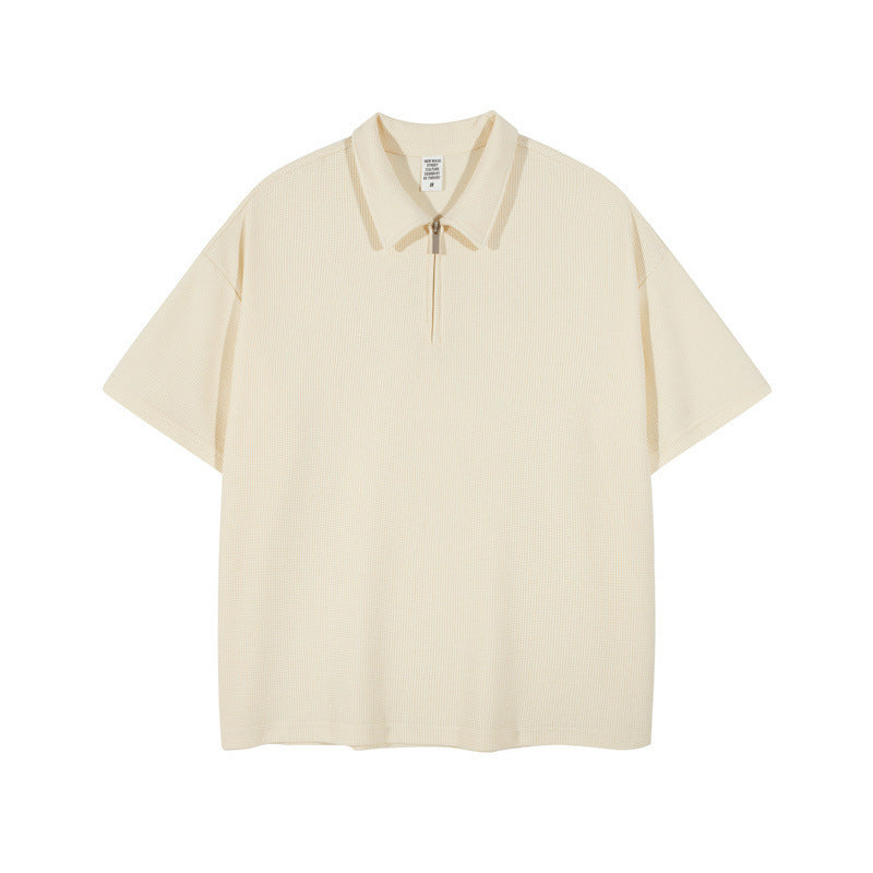 Men’s Fashion Zip-Up Short Sleeve Polo Shirt